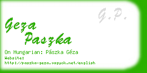 geza paszka business card