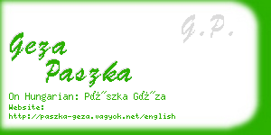 geza paszka business card